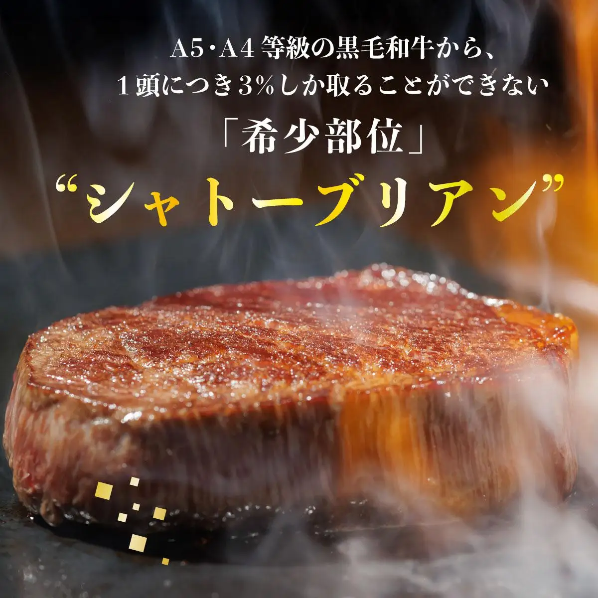 A5～A4等級！博多和牛 ヒレ シャトーブリアン 3枚（計450g）