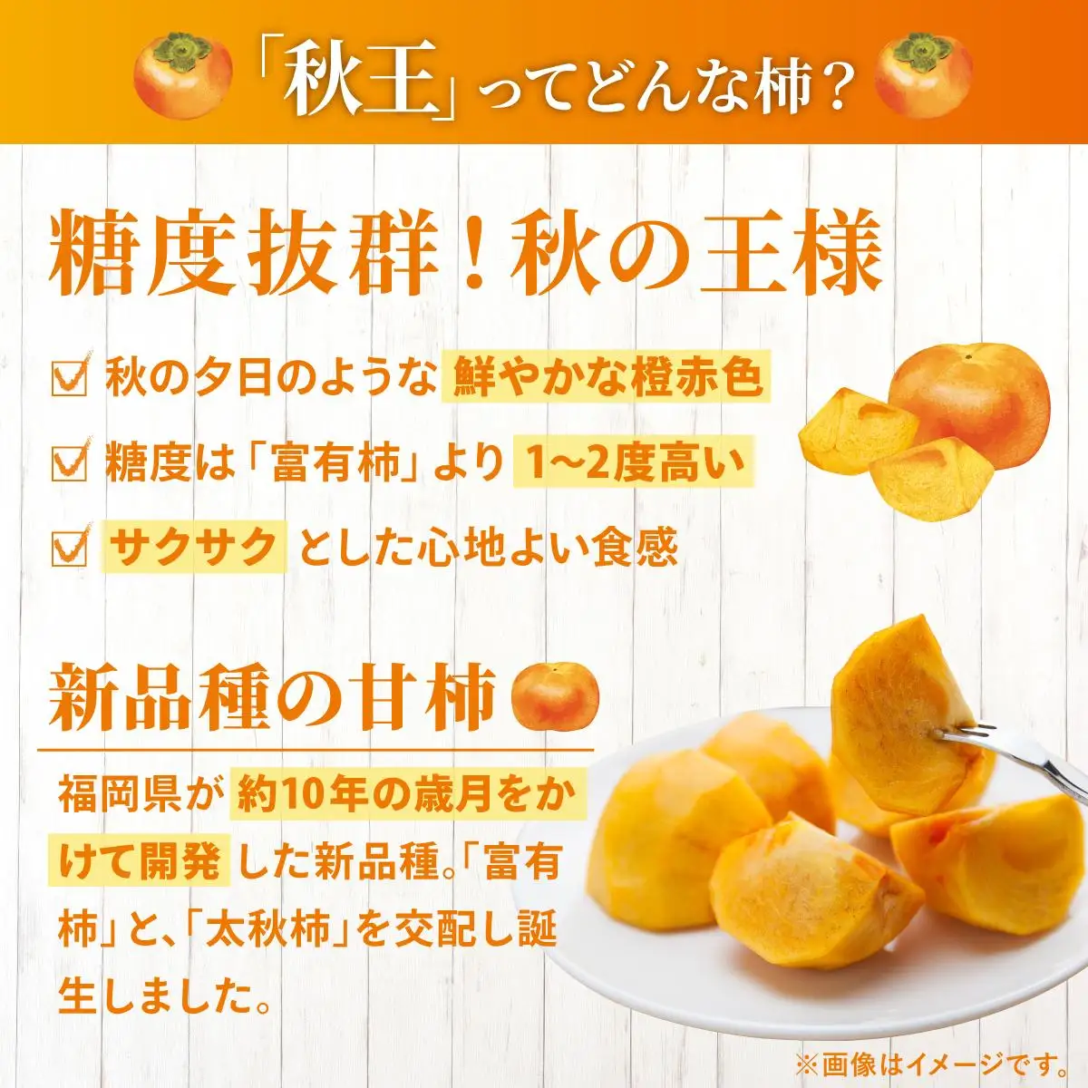 福岡より直送！種がほとんどない新ブランド 柿 秋王 約1.5kg 化粧箱入（2026年10月以降発送）
