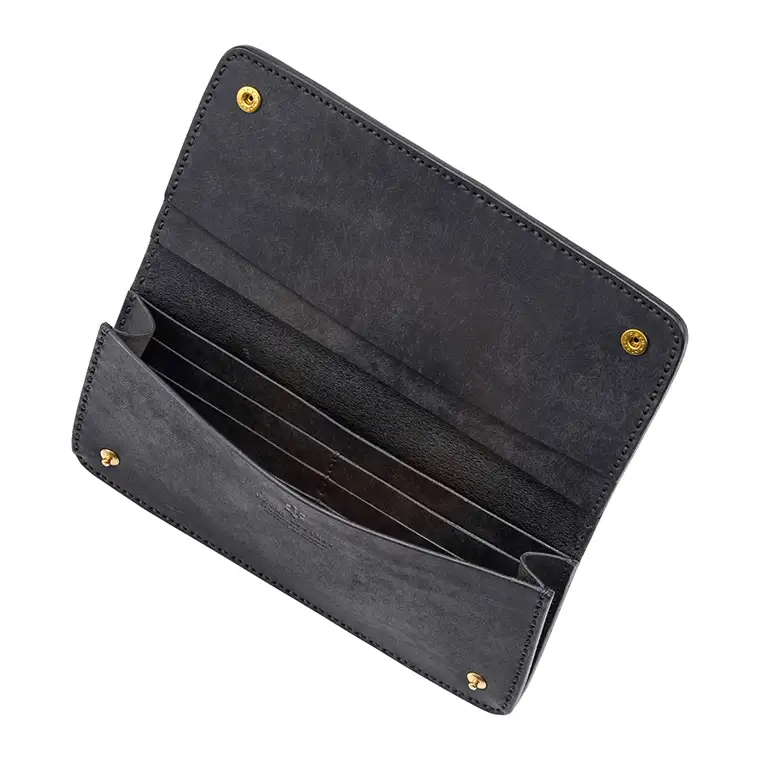 豊岡財布 haaki Leather ロングウォレット HLW305 / ネロ / 長財布 薄型 財布 サイフ ブランド 小銭入れなし 牛皮革 プエブロレザー 革 メンズ レディース ハンドメイド 手作り 木和田正昭商店