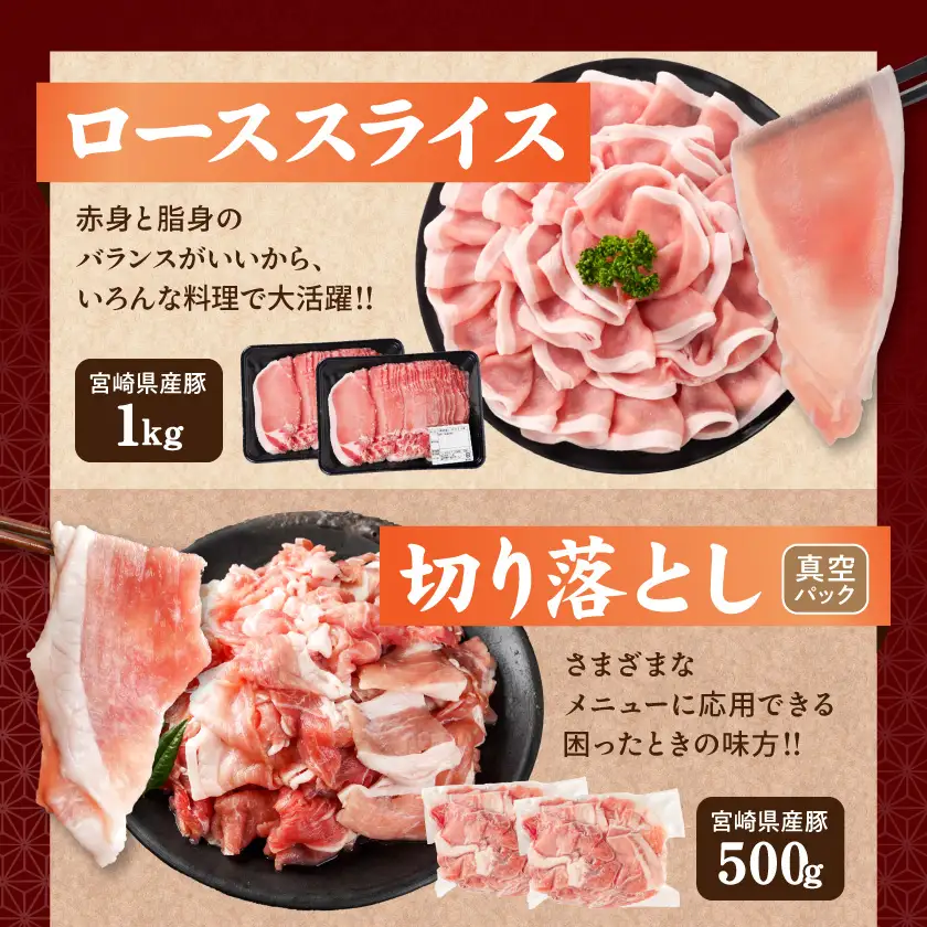 宮崎県産豚肉&鶏肉いろどり5.3kgセット〔17H-84-007〕_(都城市) ロース モモ ムネ 手羽先 手羽元 宮崎県産