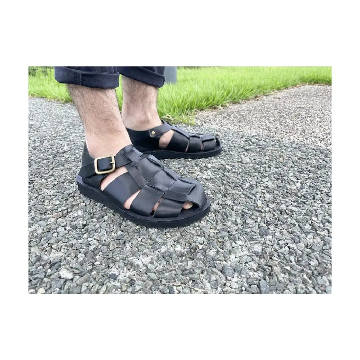 グルカサンダル・マスタード　[23cm～29cm] 本革 レザー 革 靴 メンズ レディース 天然皮革   大きいサイズ おしゃれ おすすめ 誕生日 栃木レザー 受注生産 ［メンズ27cm］