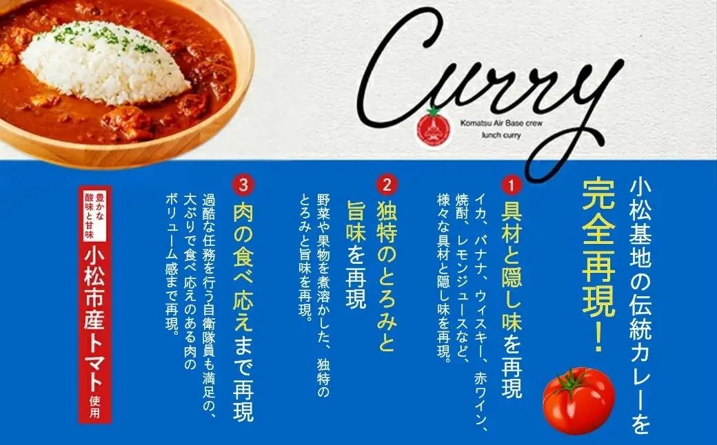 航空自衛隊 小松基地 隊員給食カレー 選べるパッケージ 3個セット カレー 石川県 小松市 【NPO法人まちづくり小松】