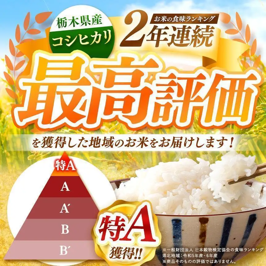 【令和8年産 新米】 【定期便6回】栃木県産 お米 こしひかり　（無洗米） 2kg 【2026年秋 先行予約】 |  栃木県 矢板市 【栃木県共通返礼品】