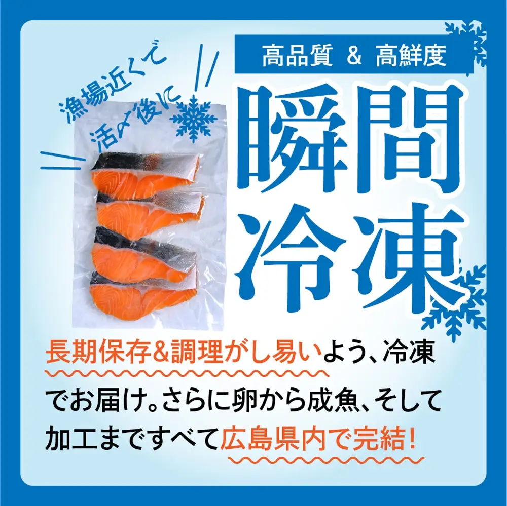 国産サーモン 切り身 約600g (約70g×3切×3P) 広島レモンサーモン｜小分け パック 国産 冷凍 真空パック 切身 大容量 600g 広島県産 特産品 グルメ 鮭 サーモン サケ さけ 魚 レモン さっぱり 臭みなし 魚 骨抜き 骨なし 皮付き おかず [2596]
