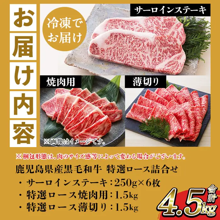 牛肉 サーロイン ステーキ 250g×6枚 ロース 3kg 詰合せ 鹿児島県産 黒毛和牛 牛肉【00-030-38】　