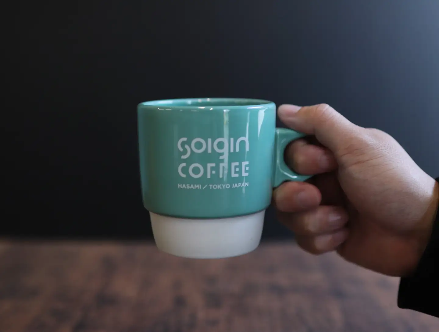 【波佐見焼】SOIGIN COFFEE　ロゴ入りスタッキングマグカップ（グリーン）＋ドリップバッグ5個