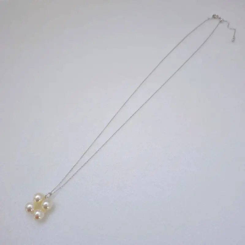 真珠 ネックレス 6.5mm ～ 6.9mm シルバー ブルーグリーン 約45cm スライド 式 パール アコヤ アクセサリー ジュエリー ファッション 冠婚葬祭 慶事 誕生日 結婚式 記念日 お祝い 贈答用 贈り物 ギフト プレゼント 普段使い おしゃれ カジュアル / 日常使いのパールペンダント、パールフォー