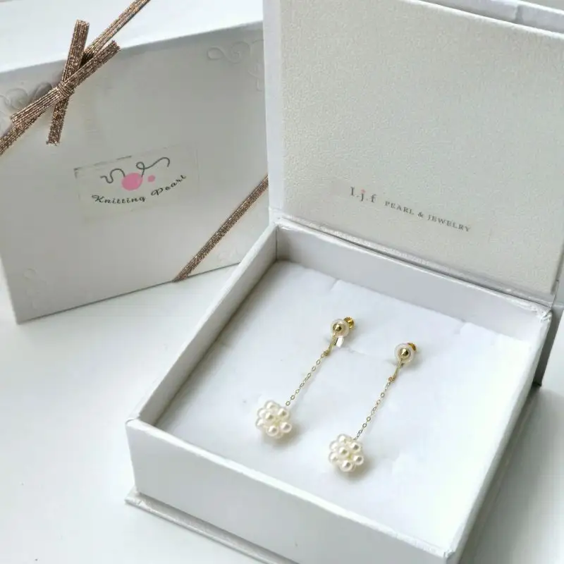真珠 イヤリング 3.0mm K10 パール アクセサリー ジュエリー ファッション 国産 あこや 冠婚葬祭 慶事 誕生日 結婚式 記念日 お祝い 贈答用 贈り物 ギフト プレゼント 普段使い おしゃれ カジュアル 三重県 伊勢 志摩市 / パールを編む、knitting Pearl きら星イヤリング