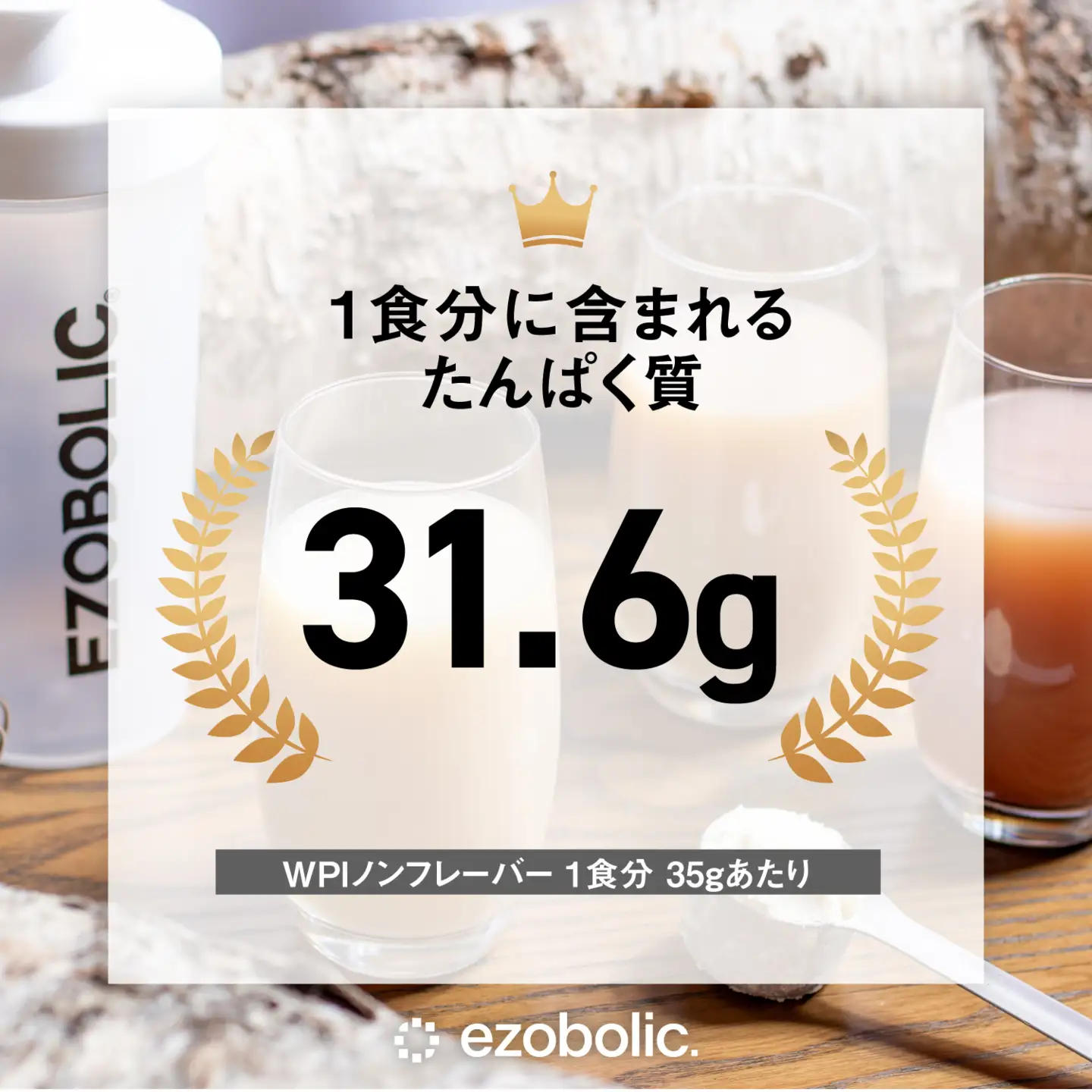 【定期便3回】WPIノンフレーバー EZOBOLIC プロテイン 1kg WPI100% LG