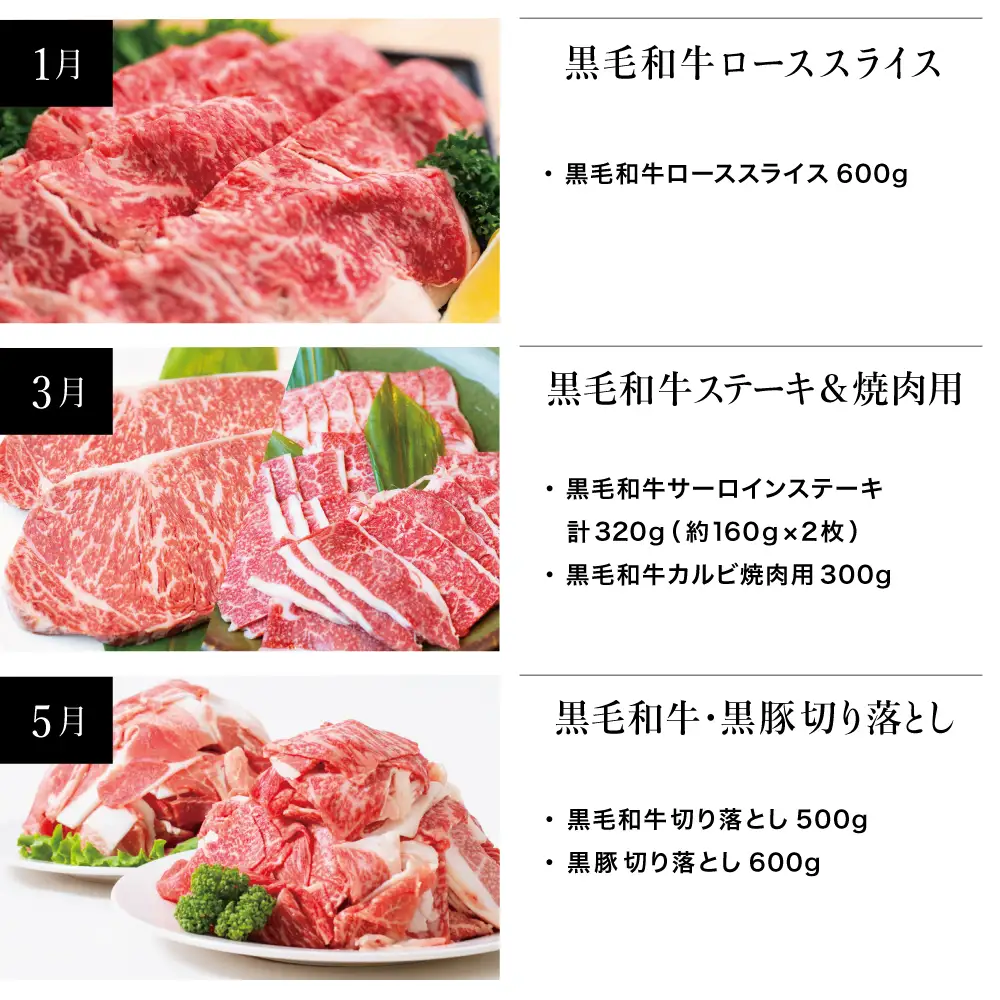 【スターゼン厳選定期便】鹿児島県産黒毛和牛・黒豚定期便（全6回） サーロイン ステーキ 切り落とし しゃぶしゃぶ 焼肉 すき焼き ローススライス 定期便 冷凍 スターゼン