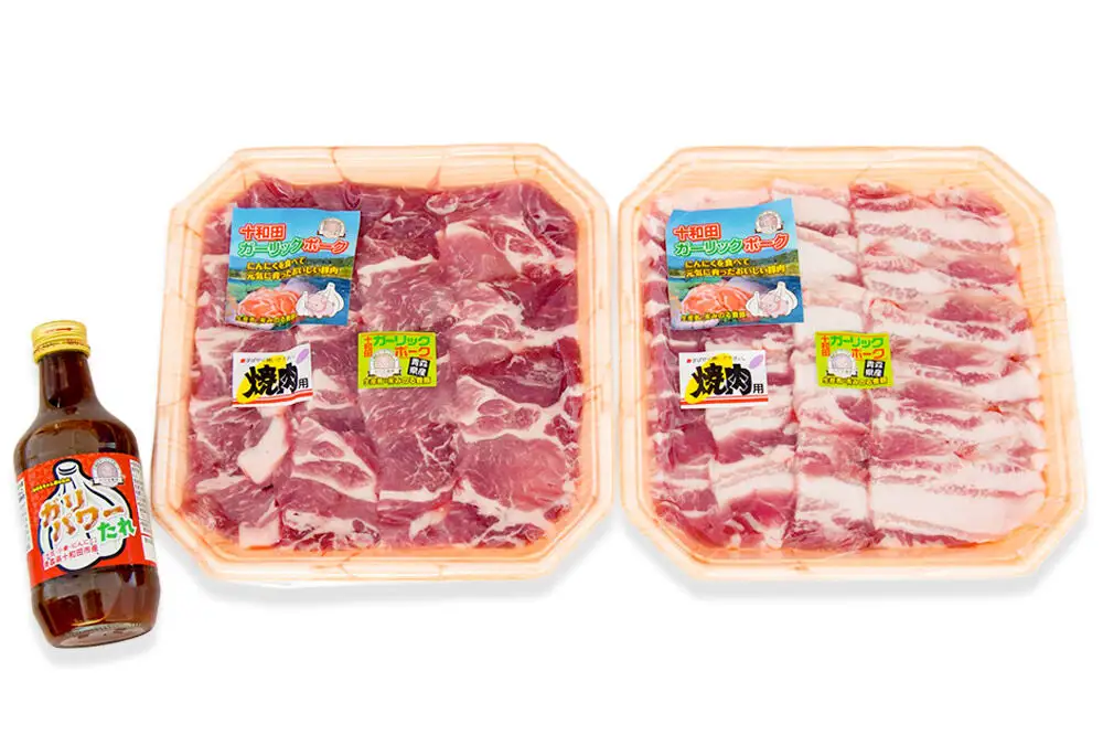 十和田ガーリックポーク 焼肉BBQセット（バラ、肩ロース）オリジナルタレ付 青森県十和田市産