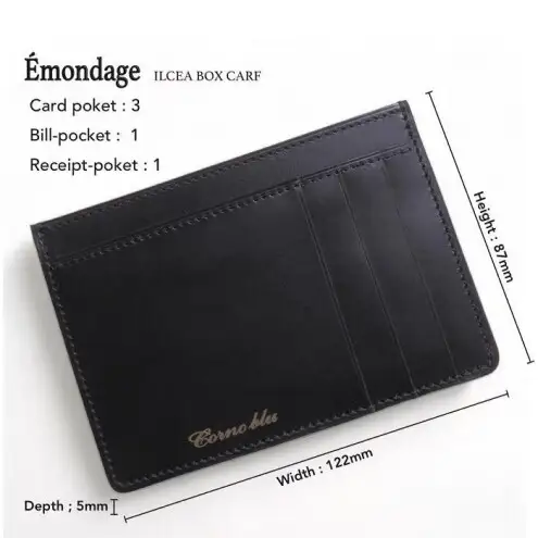 【福岡市】Cornoblu　イルチアカーフ　ミニマムウォレット　ブラック