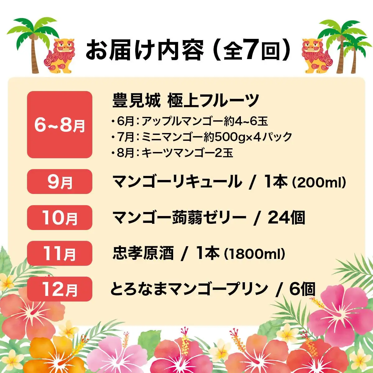 「マンゴーの里とみぐすく」からお届けする～大人のマンゴー堪能便（6月～12月全7回）TE013