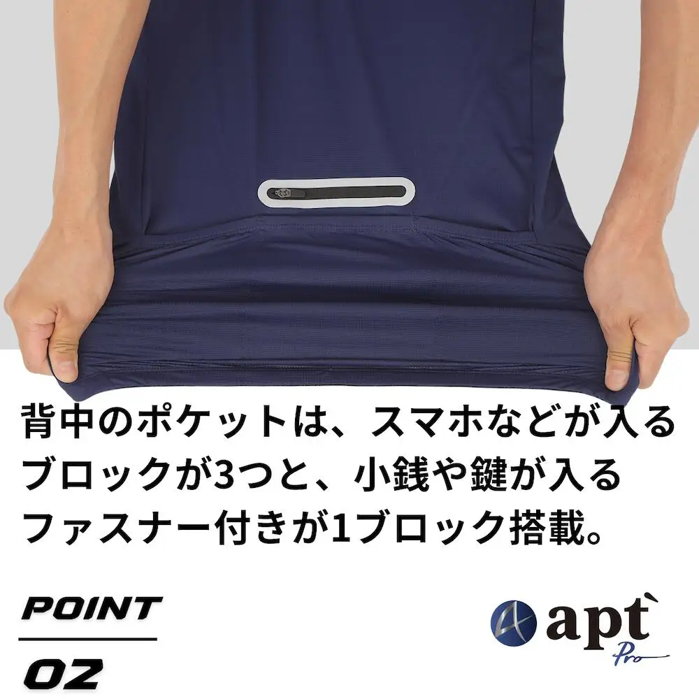 apt'PRO サイクルジャージ 半袖 メンズ 接触冷感 吸汗速乾 高弾性ストレッチ 3バックポケット+ファスナー1 反射材 裾すべり止め 春夏 ロードバイク 自転車ウェア L　ホワイト　apt11