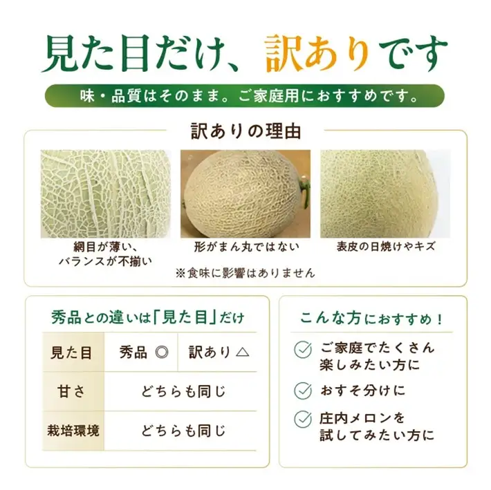 SA2975　訳アリ　青肉メロン　優品　約5kg(3~6玉入)