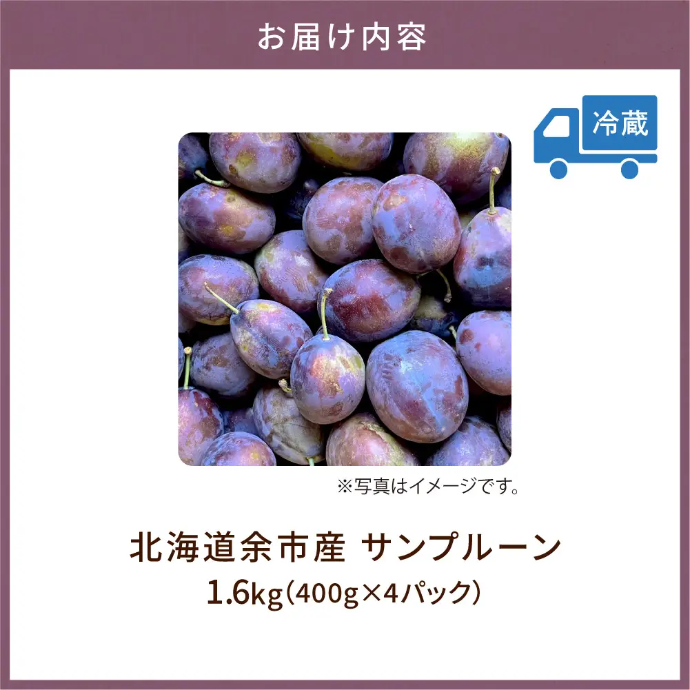 先行予約 サンプルーン 1.6kg 400g×4パック すもも プラム プルーン_Y168-0003