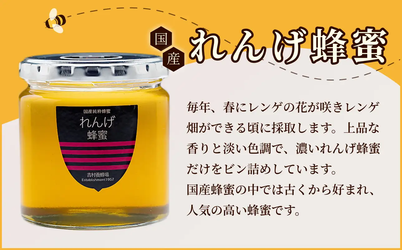 備前産 令和8年採取 純粋蜂蜜セット10 （れんげ蜂蜜・あかしあ蜂蜜・百花蜂蜜）300g×各1本