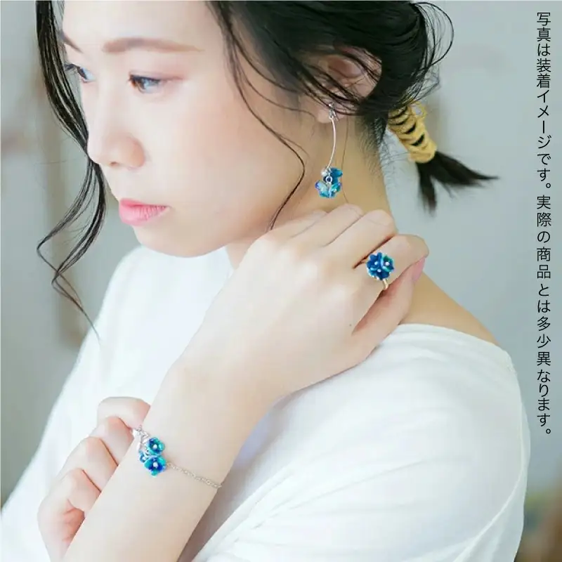 【可愛く九谷焼を楽しむ】九谷焼×布花アクセサリー九谷花（KUTANIKA）雫 （赤/ピアス）ギフト プレゼント