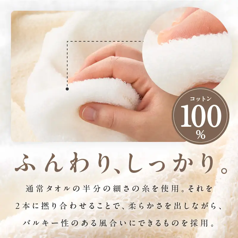 ホワイト＆ナチュラルフェイスタオル 8枚セット 各色4枚