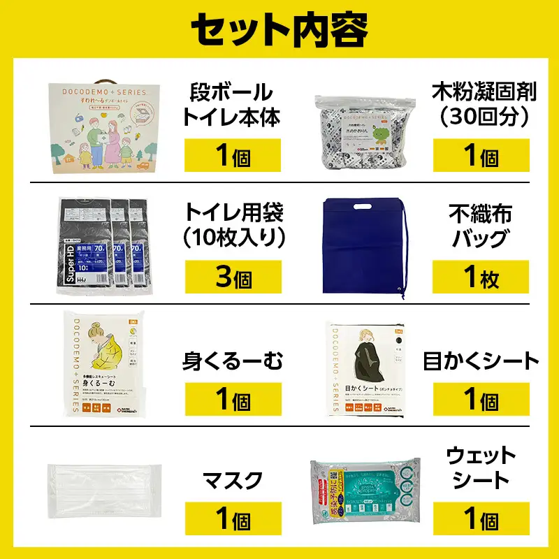 ダンボールトイレ すわれ～る 車載セット 凝固剤 処理袋 30回分 防災士監修 車中泊 防災トイレ 簡易トイレ 非常用トイレ 車載用 自動車 組立不要 防災 防災グッズ 防災用品 非常用 災害 備蓄 アウトドア 送料無料 ナテック 愛知県 あま市