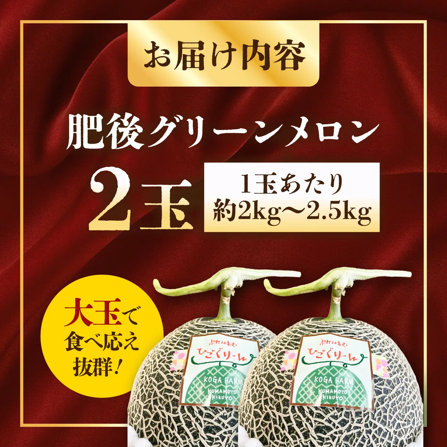 【先行予約】【2026年5月上旬より順次発送】肥後グリーンメロン2玉 / メロン BHDJ002