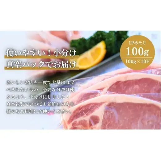 【計1kg！真空個包装で便利】ありたぶた ロース 厚切り とんかつ用 100g×10パック 1kg【有田まちづくり公社】豚 ぶた 豚肉 ロース肉 トンテキ ステーキ 小分け 真空 パック 佐賀県産 有田町産 ブランド豚 N12-19