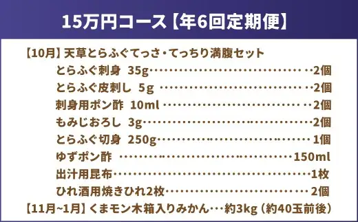 【年6回定期便】 くまもとモン （熊本県産品） 定期便 （バラエティコース） 寄附額15万円コース トマト スイカ 馬刺し ぶどう とらふぐ みかん とまと すいか 馬肉 ブドウ ふぐ フグ 蜜柑 ミカン 野菜 くだもの 果物 刺身