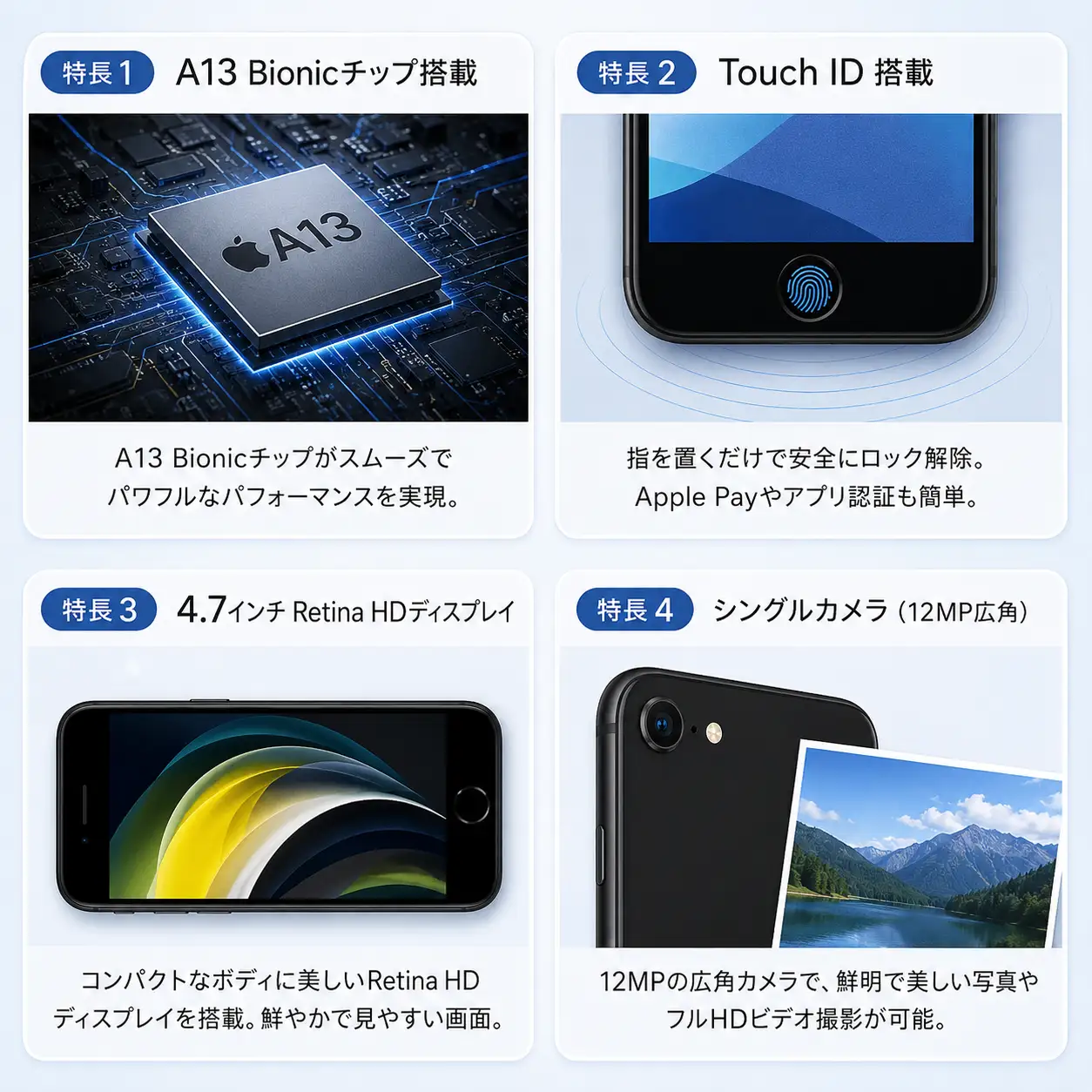 Apple iPhone SE 2【SIMフリー】 64GB Black 　再生　中古品　(リユース品)　049-01