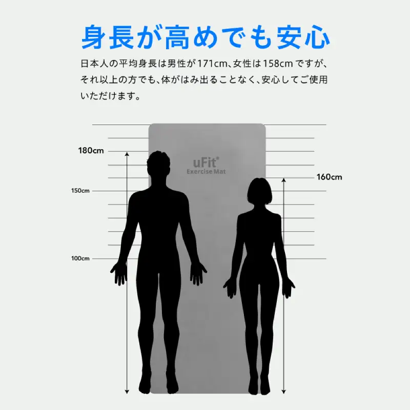 uFit Exercise Mat　200×90cm【ダスティピンク】 【136027-3】