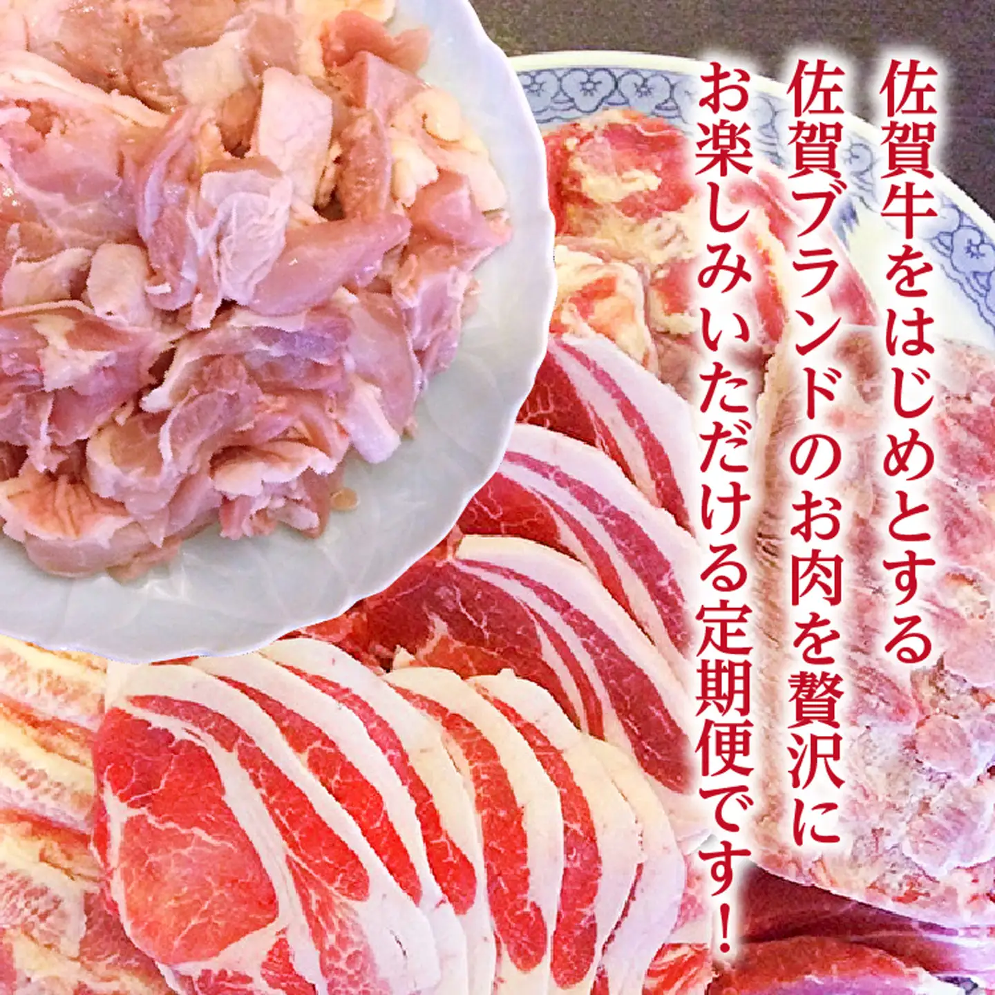 【定期便 6回】佐賀県産 バラエティーMeat定期便 | 肥前さくらポーク 豚ロースしょうが焼き用 骨太有明鶏のモモ肉 佐賀牛切り落とし ハンバーグ 豚ロースとんかつ トンテキ用 _k-4
