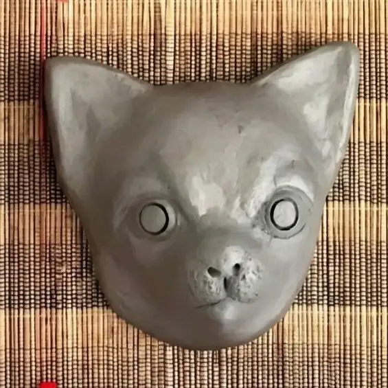 にゃんた・わんた 瓦製の置物【わんた】_60-289-1-2