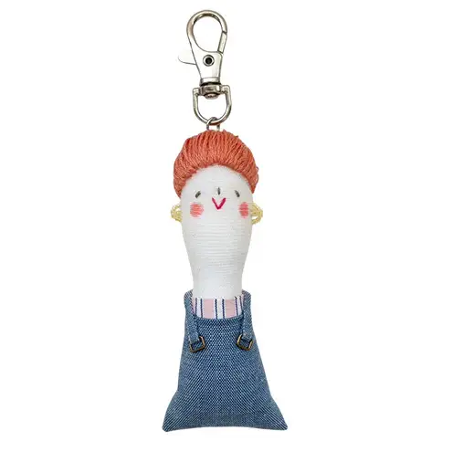 ぷっくり可愛い手刺繍のドールチャーム＆ヘアゴム
