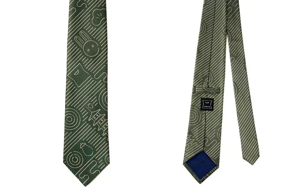 【高島屋選定品】三三屋(みみや)×NEKADO(ネカド) 西陣織のネクタイ(砂紋) グリーン｜京都 ネクタイ 人気