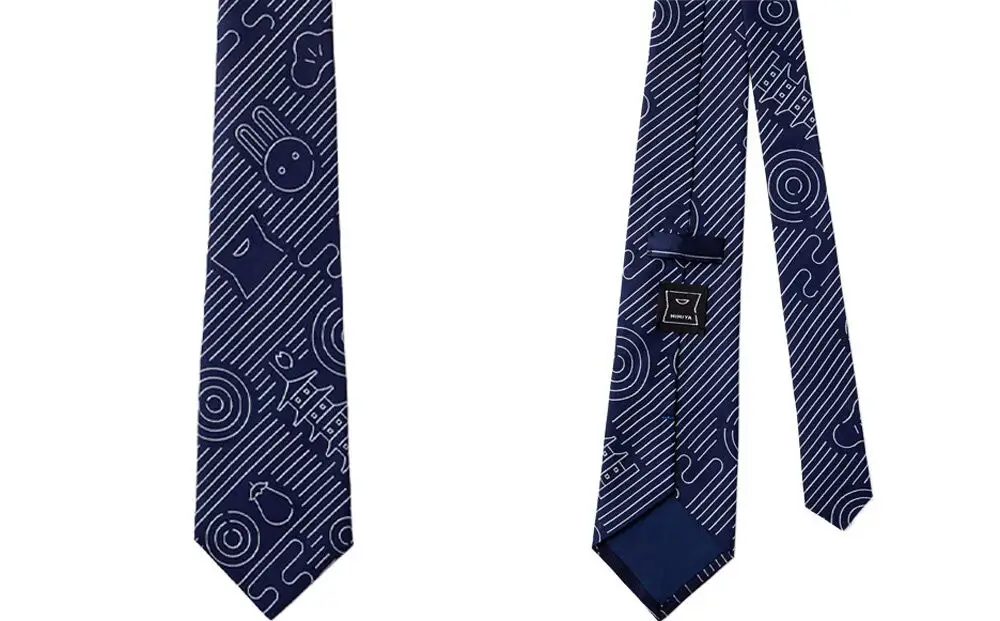 【高島屋選定品】三三屋(みみや)×NEKADO(ネカド) 西陣織のネクタイ(砂紋) ネイビー｜京都 ネクタイ 人気