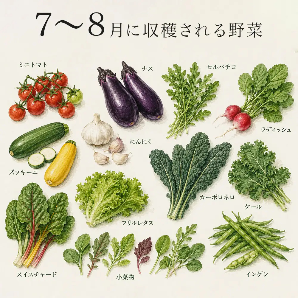 季節の野菜セット【小】7月発送 旬野菜 詰め合わせ あらいふぁーむ