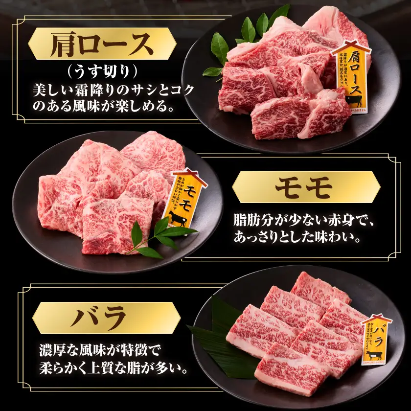 宮崎牛バラエティ焼肉セット500g〔16-89-004-500g〕_(都城市) 宮崎県産 宮崎牛 焼肉 BBQ 黒毛和牛 ロース カタ(ウデ) バラ 肩ロースうす切り モモ 5種盛り 食べ比べ