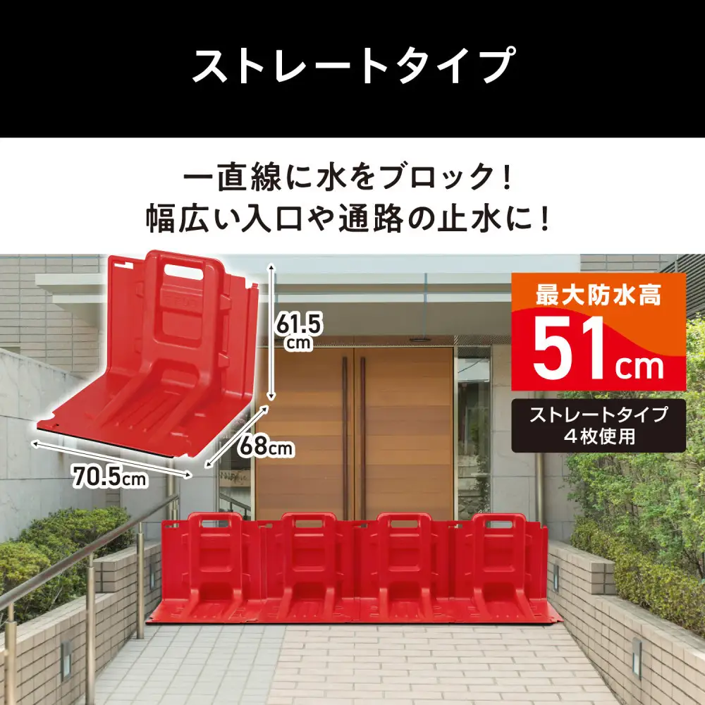 止水板 ストレートタイプ FCB-61L レッド