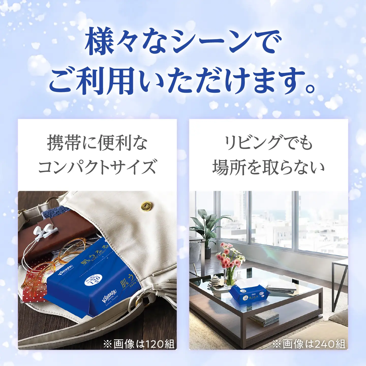 ローションティッシュ クリネックス 肌うるる ソフトパック 240組(480枚)×24パック 【日本製紙クレシア株式会社】 開成町[BDAM059-2]