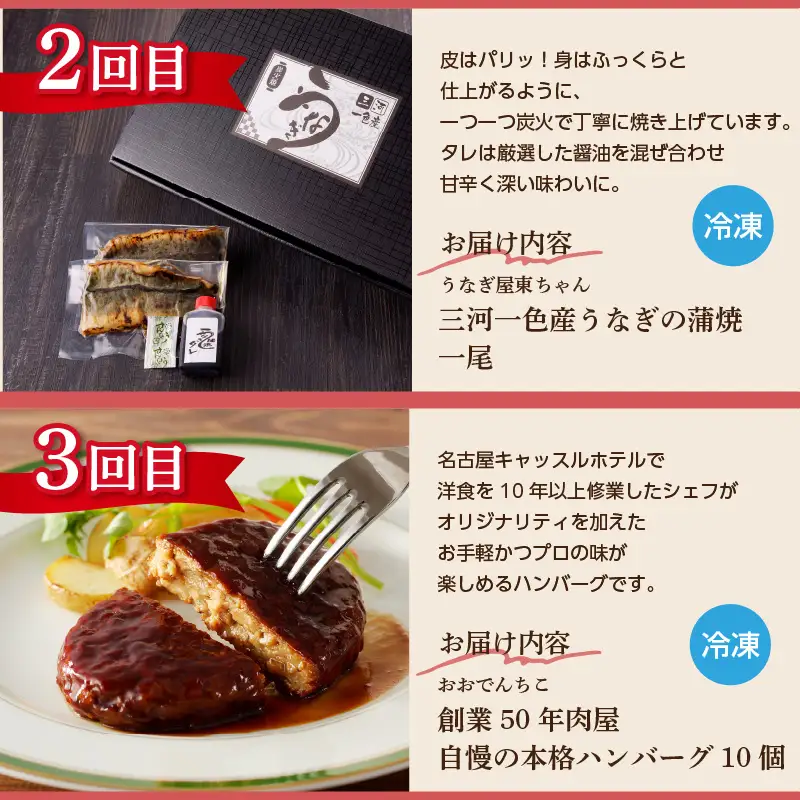 【全５回毎月お届け】肉とうなぎの贅沢定期便（牛肉・豚肉・鶏肉・うなぎ）_200-215-2