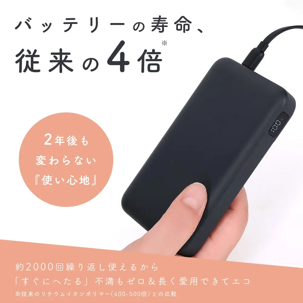 MOTTERU(モッテル) モバイルバッテリー 急速充電 準固体 燃えにくい MOT-MBSS10002-AM アーモンドミルク タイプC 10000mAh 神奈川県 海老名市