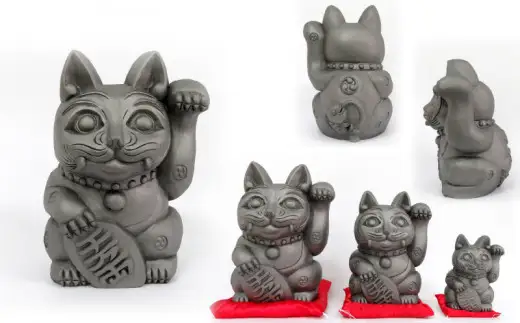 三州鬼瓦工芸品　招鬼猫 「きばニャンコ１０号」_25-076-1