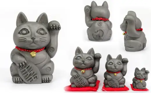 三州鬼瓦工芸品　招鬼猫  「すずニャンコ８号」_25-078-1