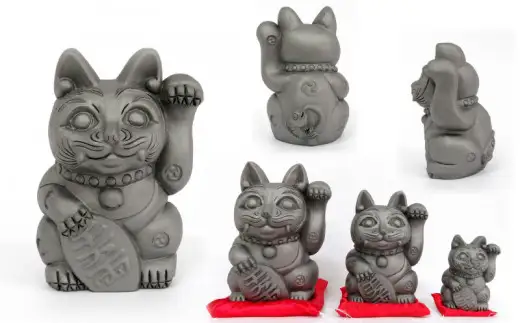 三州鬼瓦工芸品　招鬼猫「きばニャンコ４号」_25-275-1