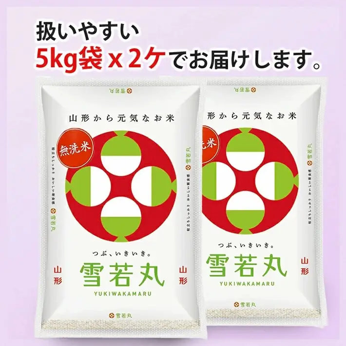 ≪新米予約≫ 令和8年11月下旬お届け 無洗米 雪若丸 10kg 5kg×2袋 山形県産 令和8年産米 ご希望の時期頃お届け 東北 山形県 遊佐町 庄内地方 精米 白米 小分け 少人数 阿部ベイコク[1587R08M11c]