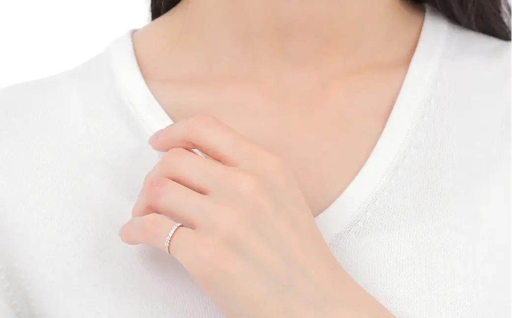 ピンキー　エタニティリング　0.18CT　Ｒ3996DI-R　ピンクゴールド【サイズ：1号～9号（0.5号刻み対応可）】ピンキーリング 指輪 PG リング ダイヤ ダイヤモンド 宝石 ジュエリー 贈り物 ギフト プレゼント