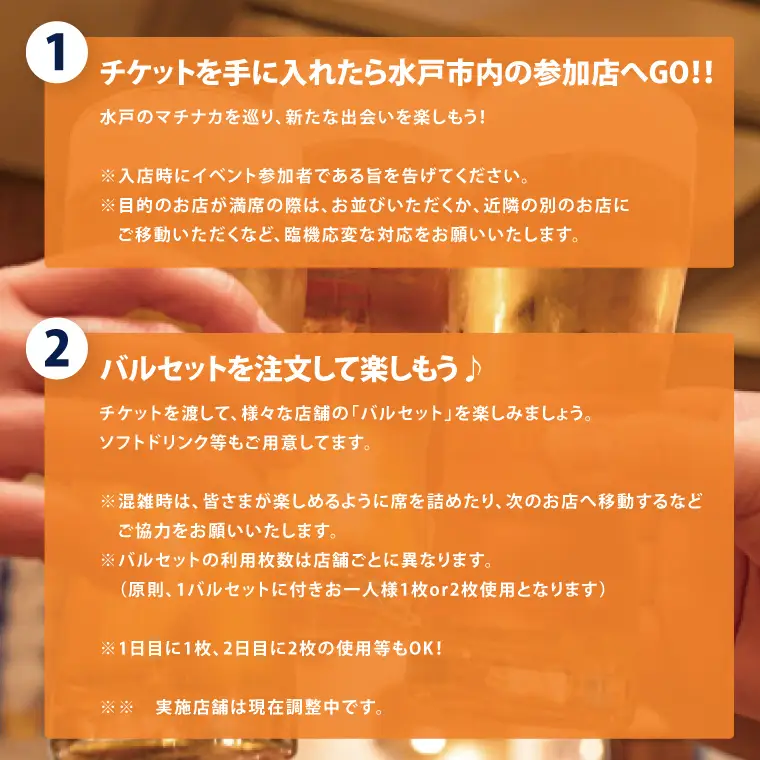【数量限定】第16回水戸バー・バル・バールチケット【イベント 飲み歩き まちなか 酒 アルコール 満喫 水戸市 茨城県】(MM-3)
