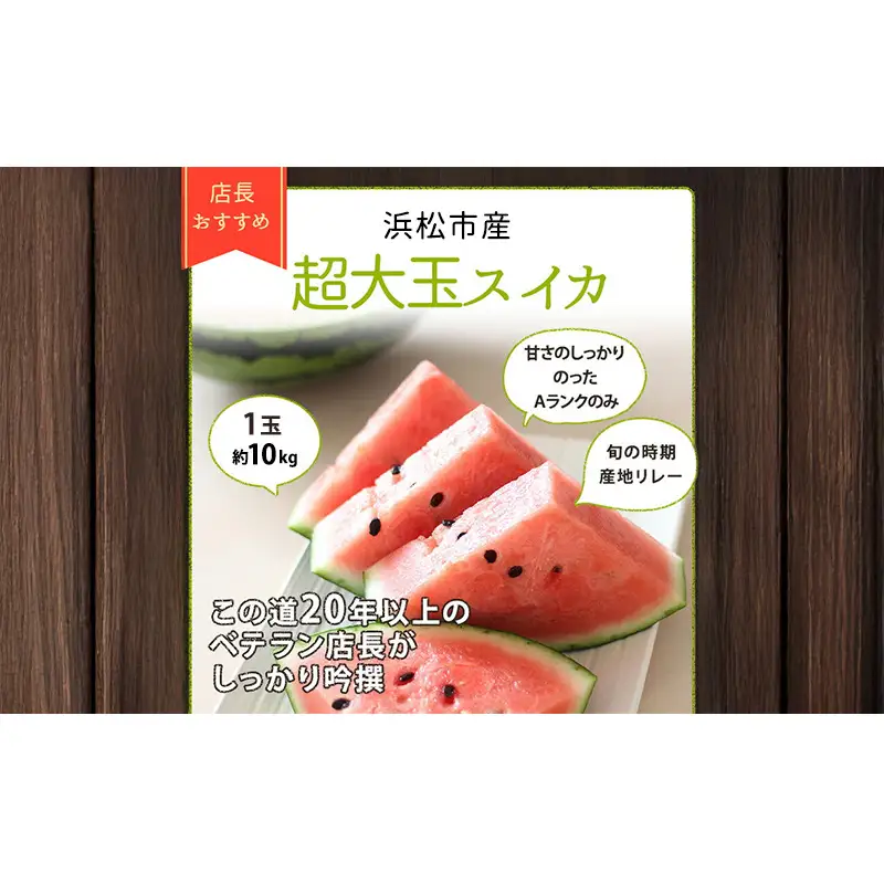 【浜松市産】超大玉スイカ 1玉 約10kg すいか スイカ 西瓜 果物 くだもの 大玉 フルーツ プレゼント お中元 静岡 浜松市【配送不可：離島】 