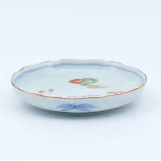 有田焼 色絵山水4.5寸取皿 2枚セット【まるぶん】まるぶんオリジナル 食器 器 うつわ 磁器 陶磁器 小皿 取り皿 飾り皿 染付 手描き 日本画 和風 A25-643