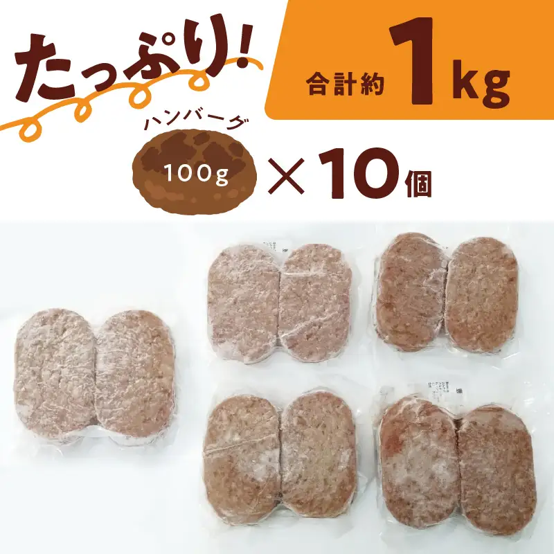 【お中元ギフト】 豊後牛ハンバーグ（プレーン） 10個セット（合計約1kg） ≪7/1～8/9の期間に発送≫ A05064-S