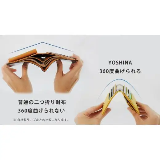 【YOSHINA】コンパクト二つ折り財布（小銭入れ付き）グレー
